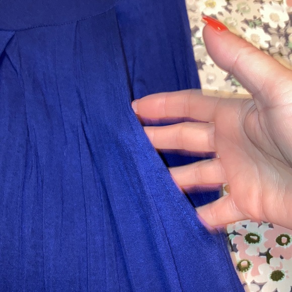 Women’s Blue Amazon Essentials Fit & Flare short sleeve dress with pockets - Picture 2 of 3